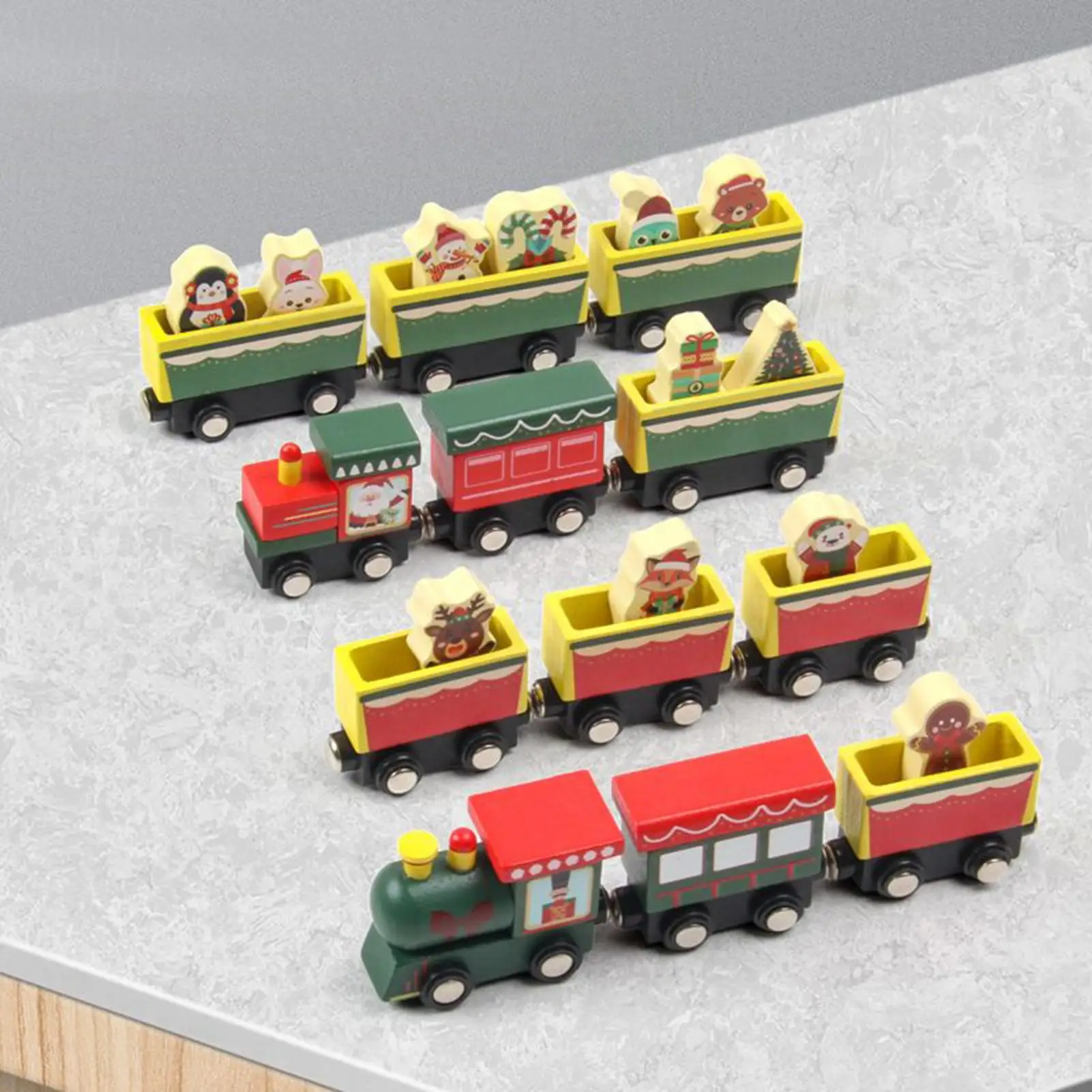 Train de noël pour enfants, décoration festive en bois, jouets éducatifs pour enfants, garçons et filles, collectionneurs, salon, chambre à coucher, étude