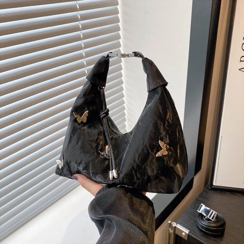 Damen-Umhängetasche mit Schmetterlings-Dekor, verstellbarer Riemen, leicht, für den täglichen Gebrauch, Hobo-Umhängetasche, vielseitige Tasche für Arbeit, Reisen, Einkaufen – Detail 19