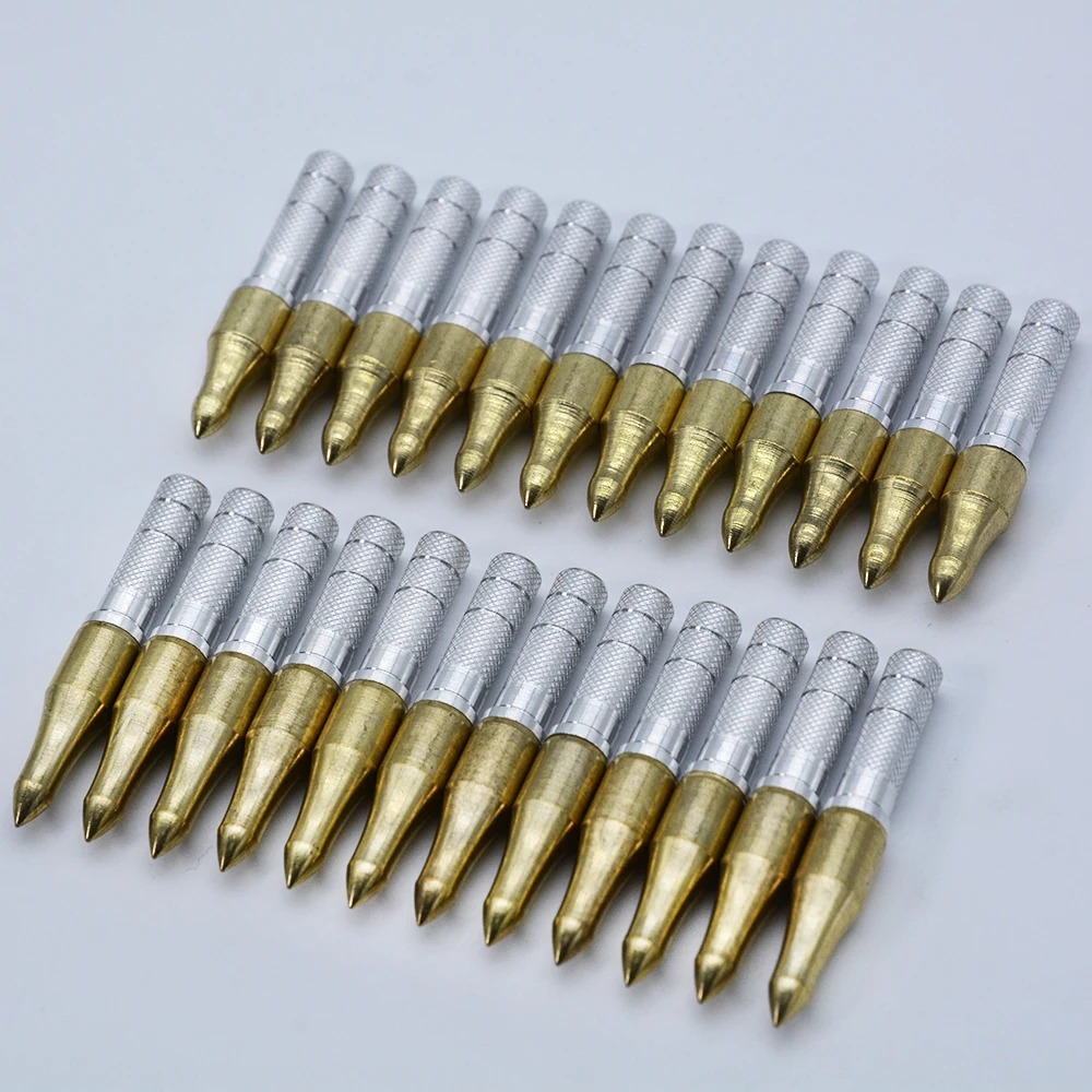 100/125 Grain, Gold Arrow Broadheads with Insert Aluminum Adapter, Target Arrow Point, Archery Head, ID 6.2mm, 12 PCs, 24PCs