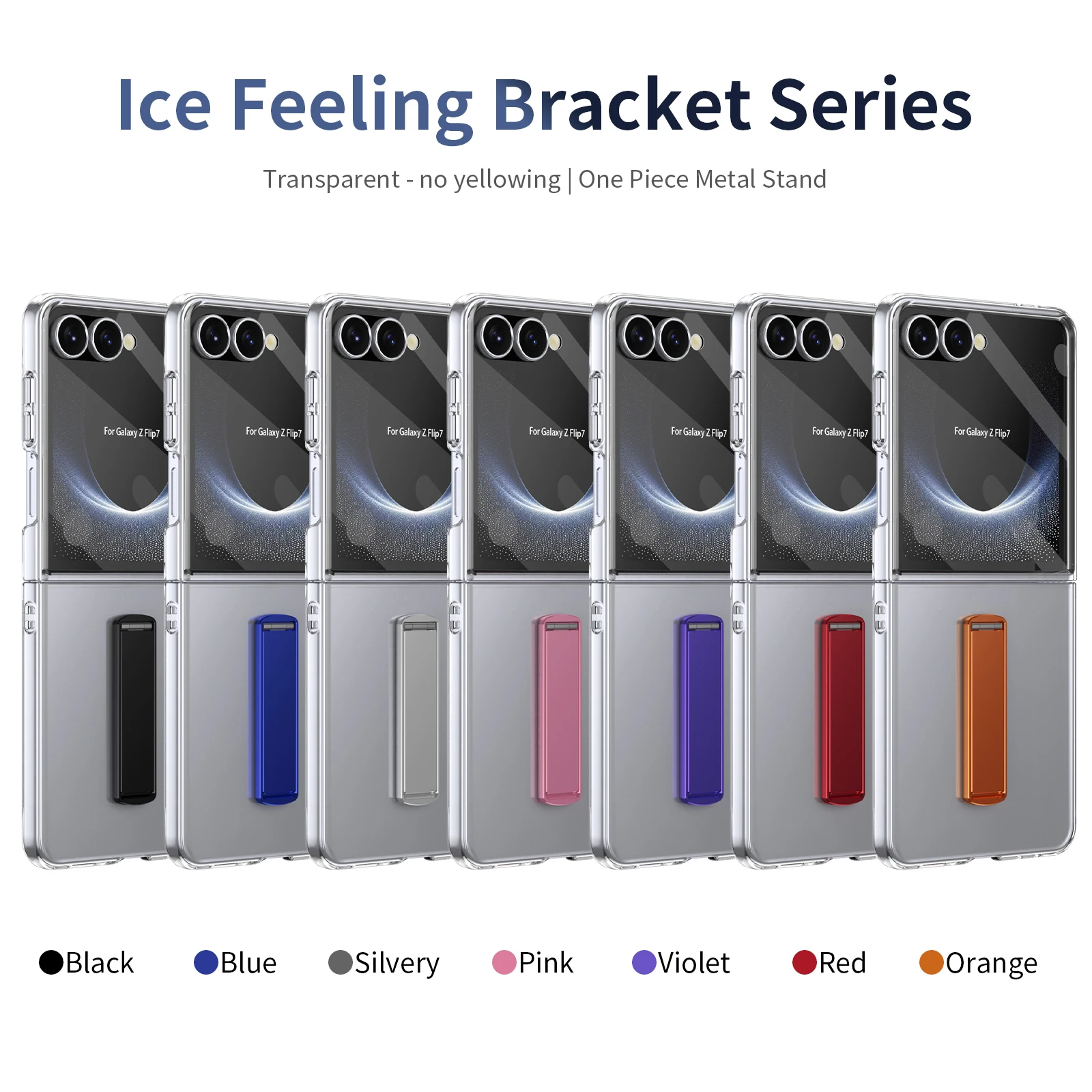 

Transparent Bracket Wireless Charging Phone Case for Samsung Z Flip 7 6 5 4 3 Camera Bracket Galss Front Film Shockproof Cover