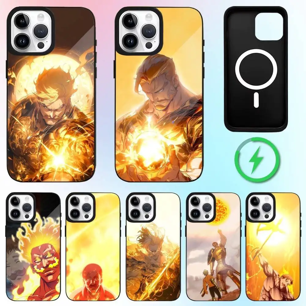 Comics E-Escanor A-Arrogant Handyhülle für iPhone17,16,15,14,13,12,11 Plus, Pro Max Magnetisches Magsafe Wireless Charging