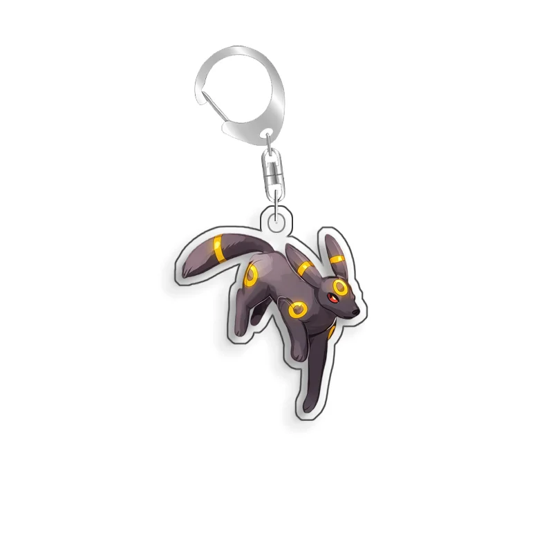 For Pokemon Elf Qikchu Umbreon Lycanroc Original Acrylic Selfmade Cute Cartoon Anime Keychain Pendant Toy Gift 5cm