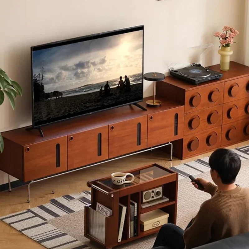 

Универсальная стеклянная подставка для телевизора на высоких ножках, роскошная тумба под ТВ в скандинавском стиле из орехового дерева для гостиной, современная высокая тумба для телевизора, мебель для дома
