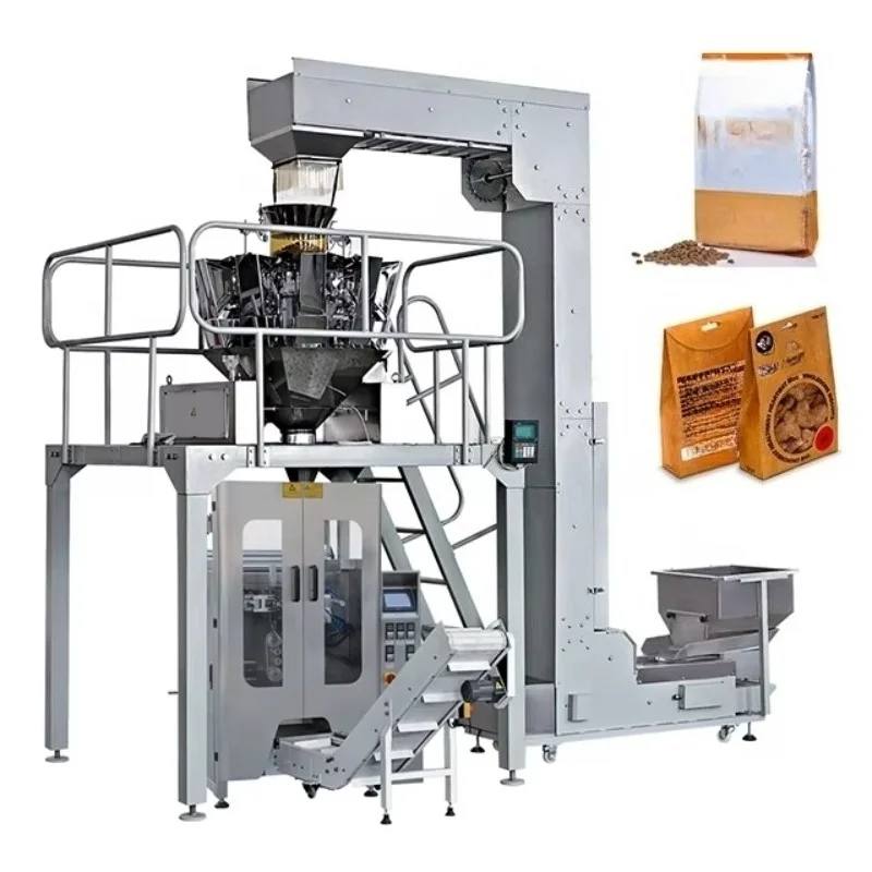Custom Fully Automatic Stand Up Zipper Pouch Packaging Machine For Snack Granule Dog Food Industrial Filling Sealing Equipment