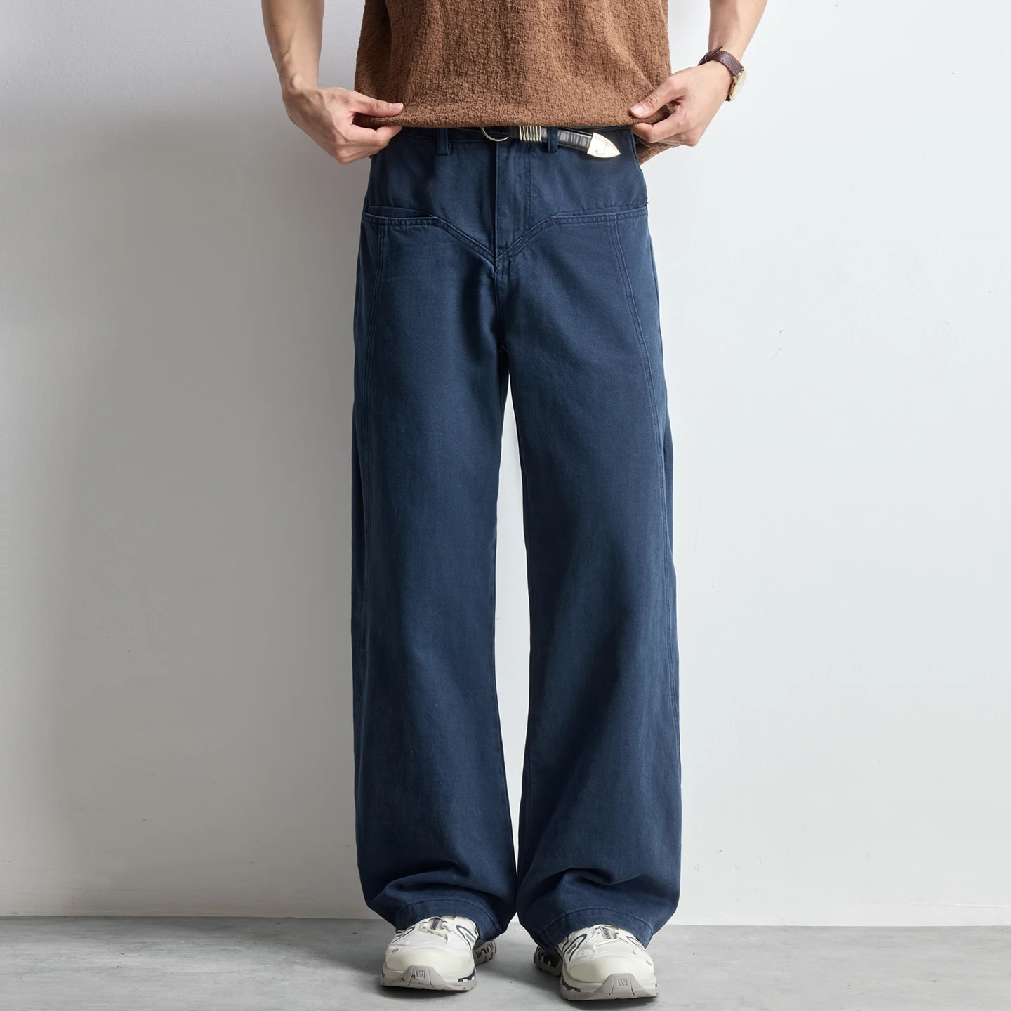 

American Jeans Men's Streetwear Retro Fashion Loose Casual Straight Denim Cargo Trousers Jeans Male Pure Cotton Jeans Pants