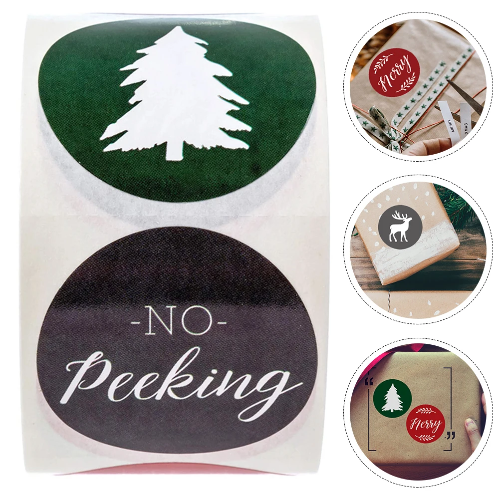 

Sticker Christmas Stickers Presents Tag Copper Plate Label Wrapping Bag Sealing