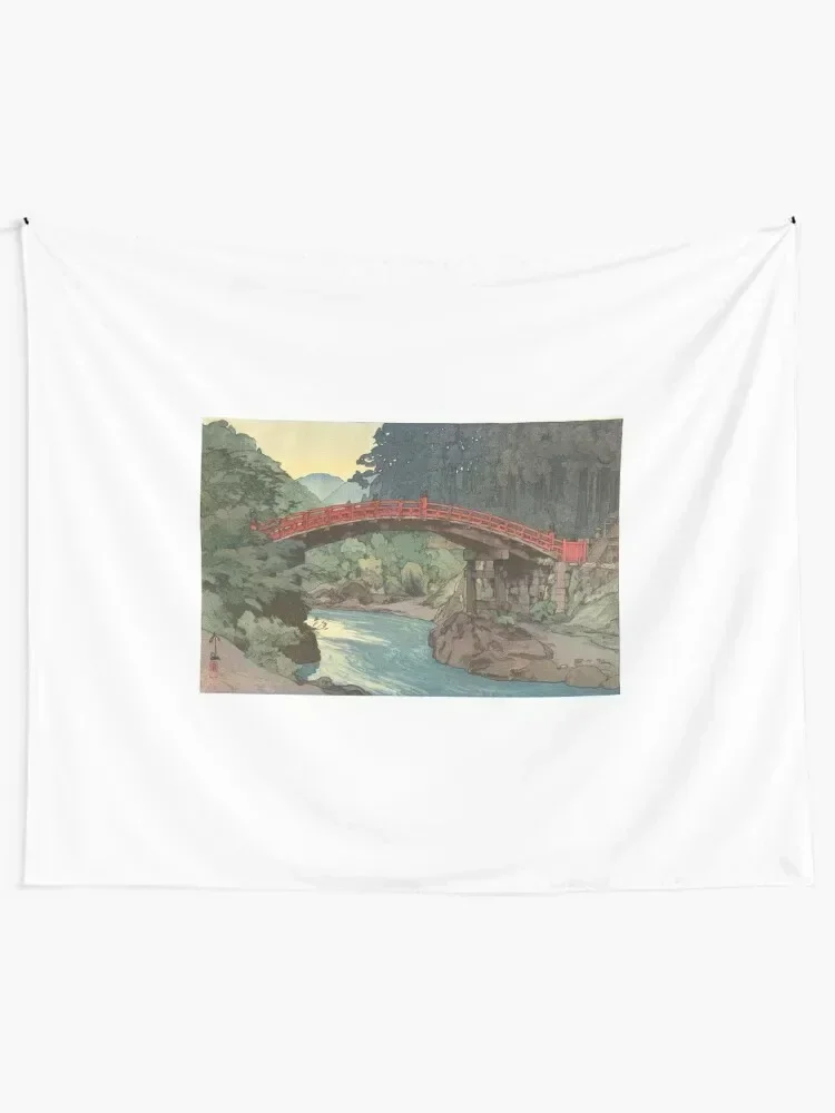 Sacred Bridge in Nikko Hiroshi Yoshida Hanga Art Tapestry Funny Bedroom Decoration House Decoration Tapestry