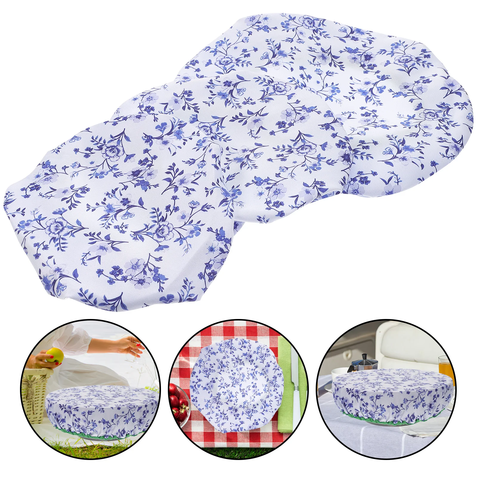 

3Pcs Reusable Washable Cloth Bowl Covers Elastic Stretch Food Storage Covers for Kitchen Bowl Cover Kitchen Supplies