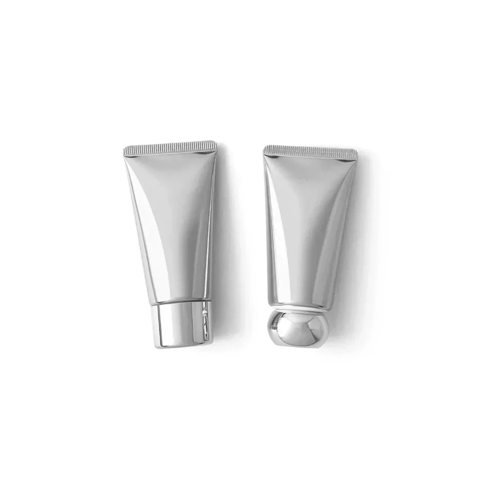 40ml Aluminum Plastic Laminated Squeeze Bottle 40g Empty Silver Soft Tube Cosmetics Cream Foundation Lotion Refillable Container