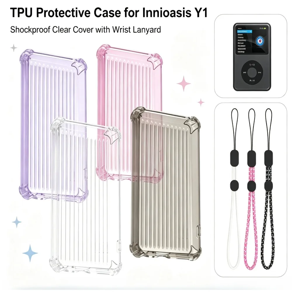 TPU Clear Protective Case For Innioasis Y1 Music Player  Shockproof Transparent Cover Anti-Scratch  Slim Shell MP3 Player Case