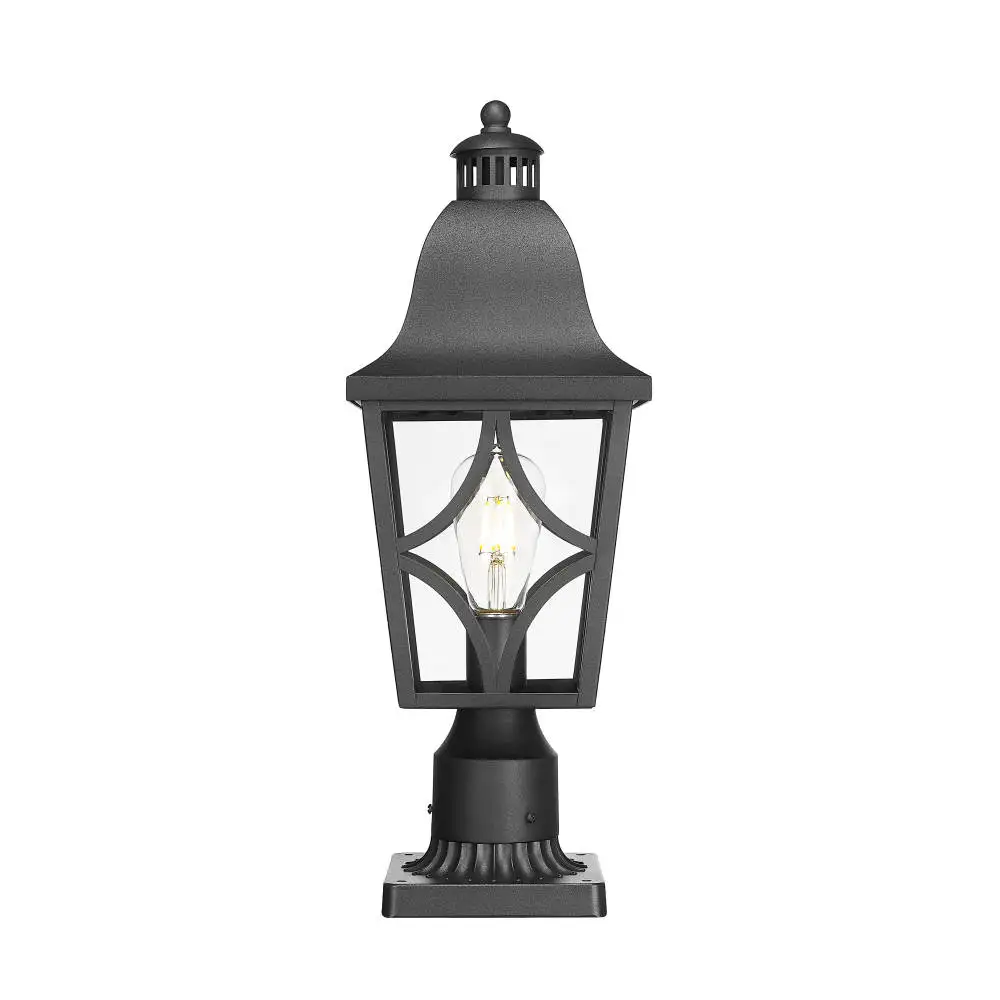 Outdoor Post Lights Lamp Post Light Fixture, Waterproof Aluminum Housing with Glass, Fence Post Deck Lighting for Garden