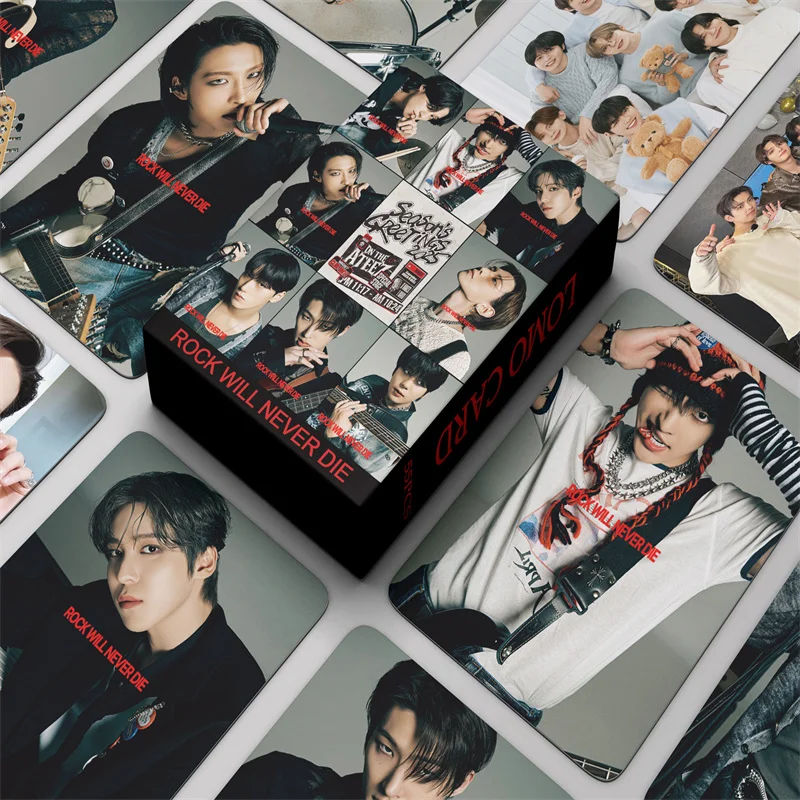 55Pcs/Set ATEEZ Idol Boy New 2025 SEASON’S GREETINGS Lomo Cards Seonghwa Hongjoong Yunho Jongho HD Printd Photocards Fans Gift