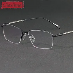 Chashma Top Quality Men Frame Pure Titanium Prescription Glasses Ultra Light Optical Eyewear Flexible Spectacles for Male