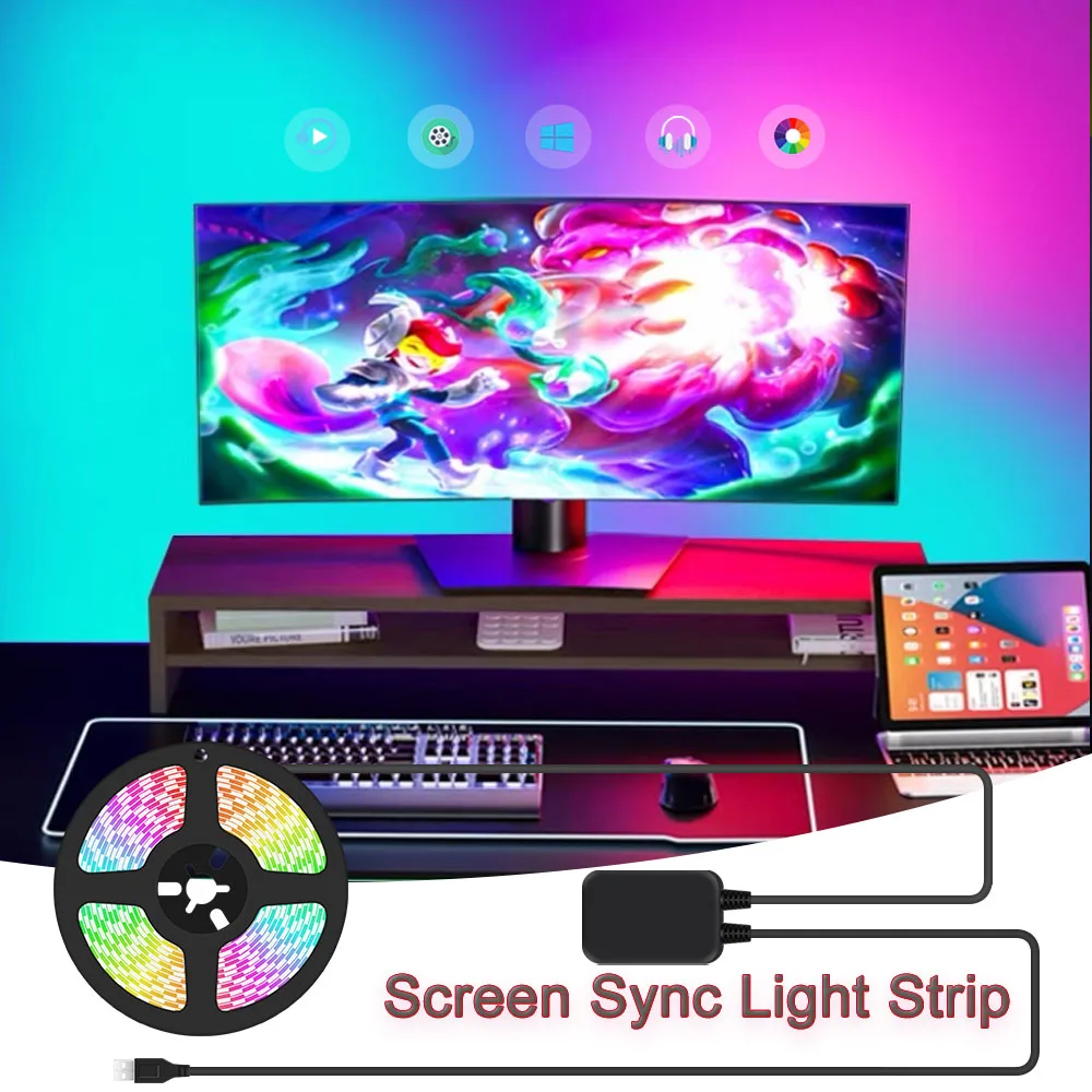 USB Smart Ambient Led PC podświetlenie komputer do gier Monitor synchronizacja kolor ekranu dla Windows