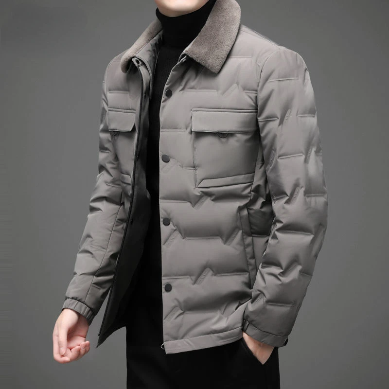 High End Luxury Brand Designer Casual Fashion 2022 Duck Down Coats Winte Men with Fur Jacket Windbreaker Puffer Clothes Men C56