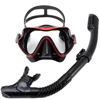 Máscara de buceo, juego de snorkel para adultos, vidrio templado, equipo de snorkel panorámico profesional, Kit de snorkel de Entrenamiento de natación