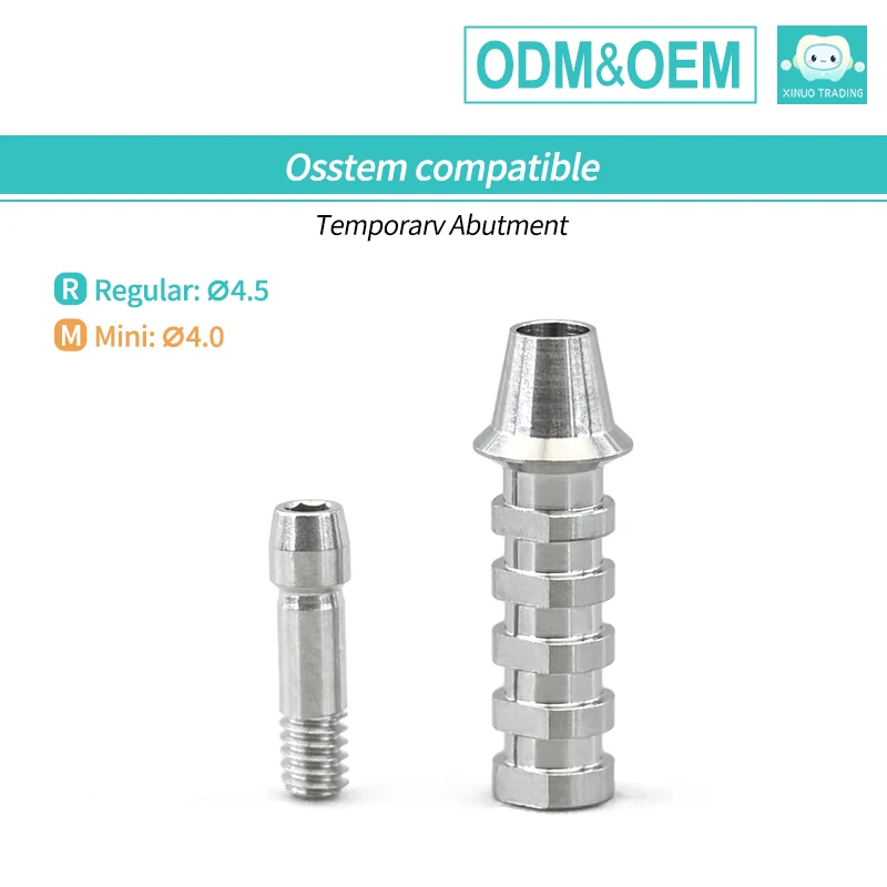 6SET Osstem Temporary Abutment for Single Tooth Repair Oral Non-Anti Temporary Base Manual Power Source Dental Implant Component