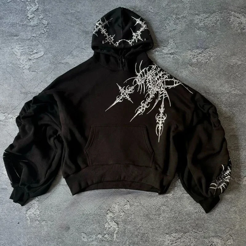 

Ретро-свитшот Y2K в стиле Харадзюку с индивидуальным принтом, универсальный, с круглым вырезом, из прочной ткани, зимняя коллекция