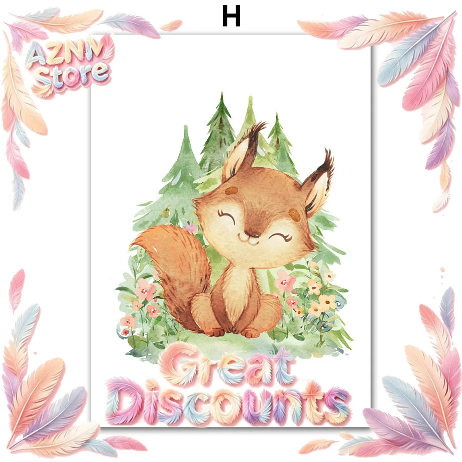 2026 Fox Rabbit Owl Deer Bear Raccoon Minimalist Wall Art Print Canvas Painting Posters for Living Room Modern Home Decor