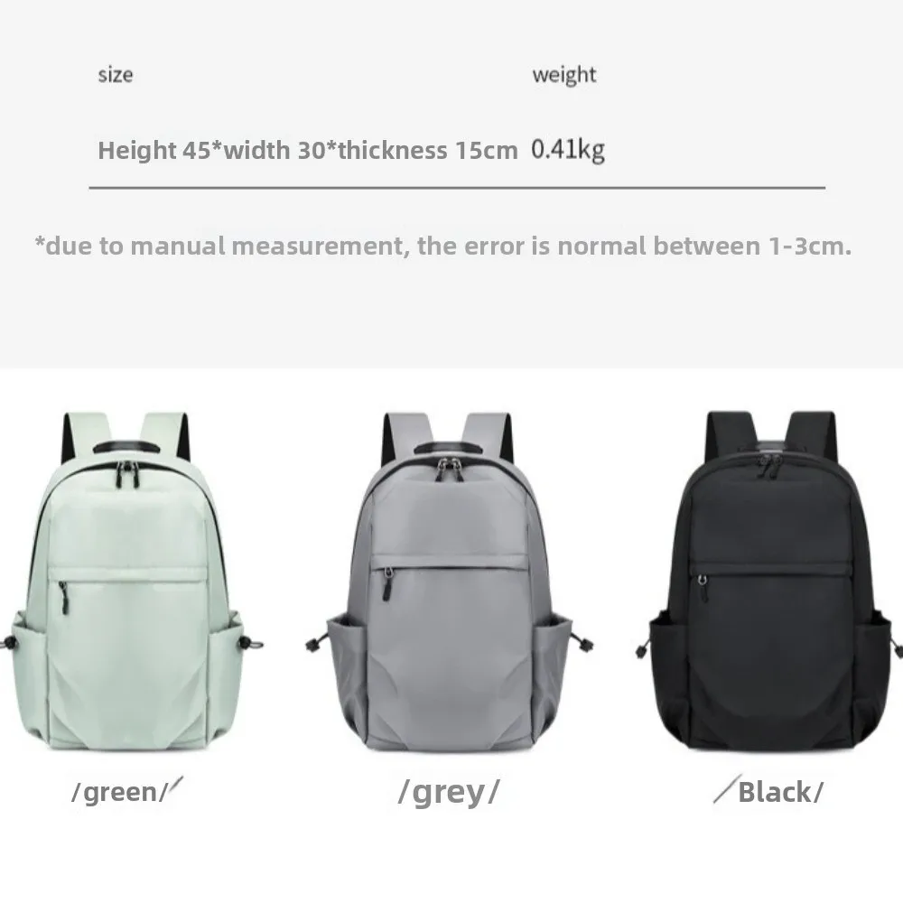 Solid Color Men Backpack Multifunctional Large Capacity Student School Bag Waterproof Lightweight Oxford Cloth Backpack Travel