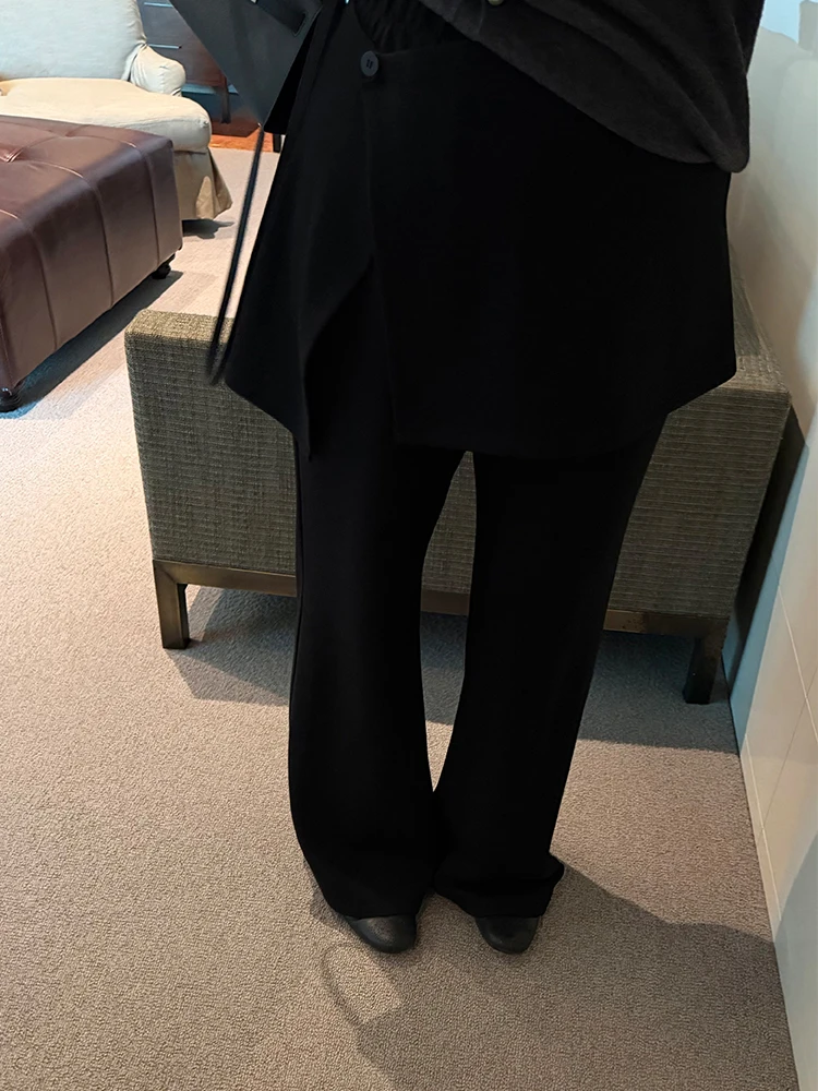 

Комплект из расклешенных брюк с высокой талией и короткой юбки для женщин больших размеров: повседневные винтажные леггинсы с драпировкой и зауженными штанинами