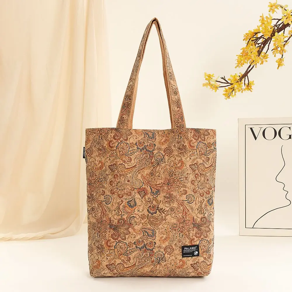 Eco-friendly Cork Shoulder Tote Bag Boho Commuter Bag Canvas Bag