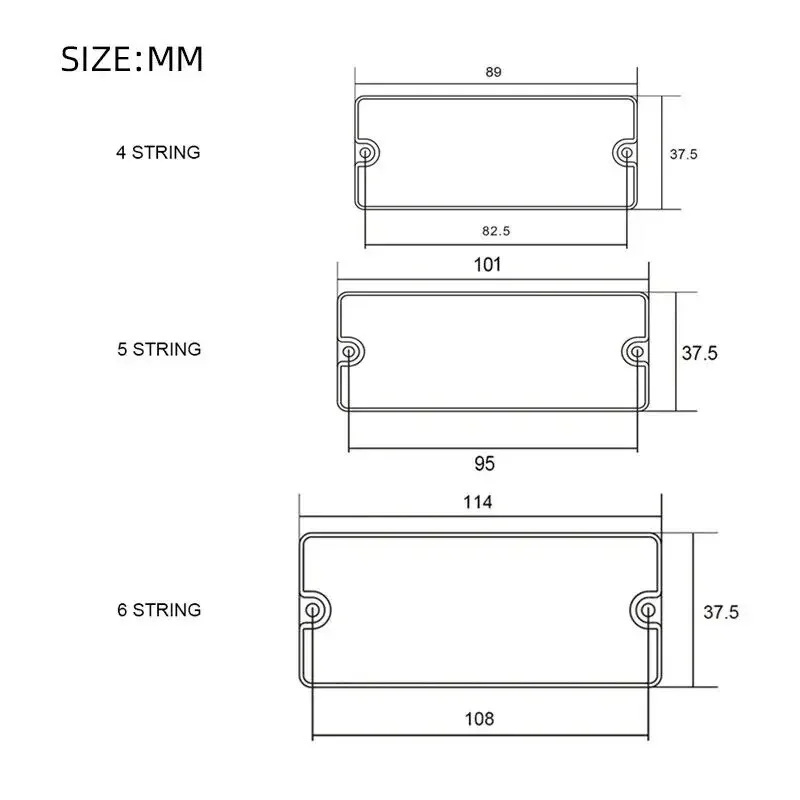 4/5/6 String Sealed 2 Hole 5 String Humbucker Pickup 101*37.5mm Ceramic Magnet