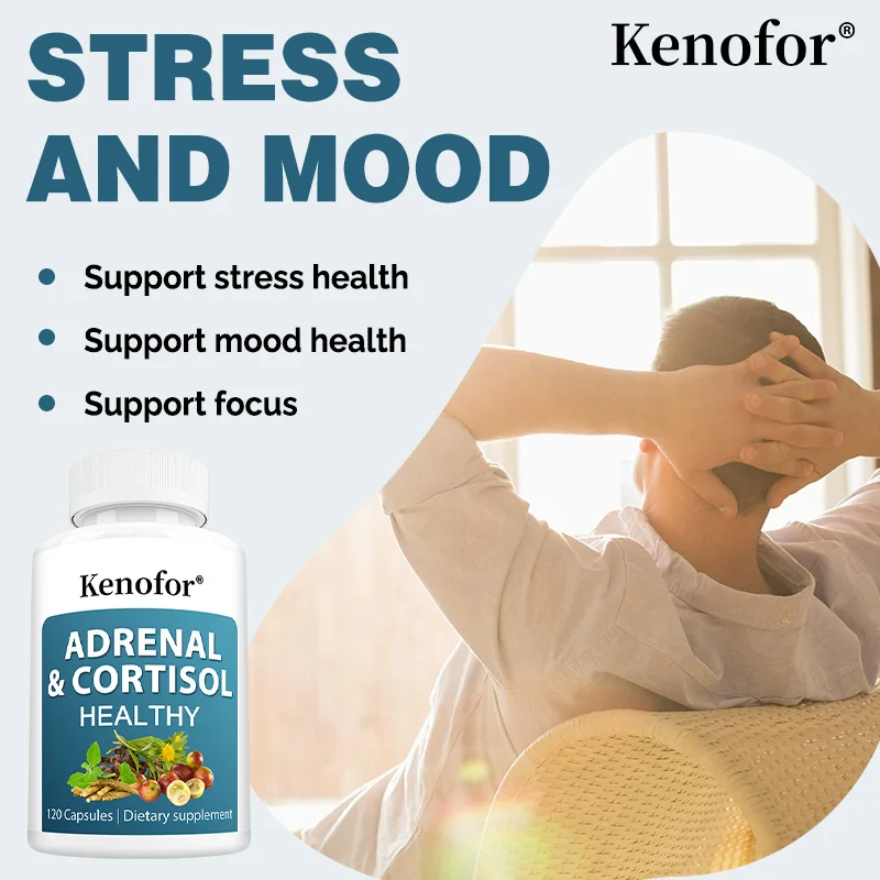Natural Adrenal & Cortisol Wellness Capsules, Herbal Nutrient Supplement, Support Relaxed Mood, Daily Energy & Body Balance