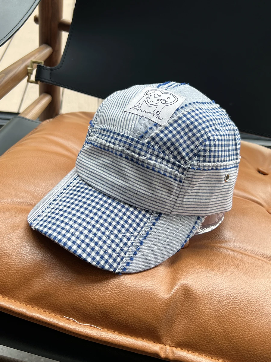 Splicing five-piece hat female spring and summer cute cap outdoor street baseball cap male