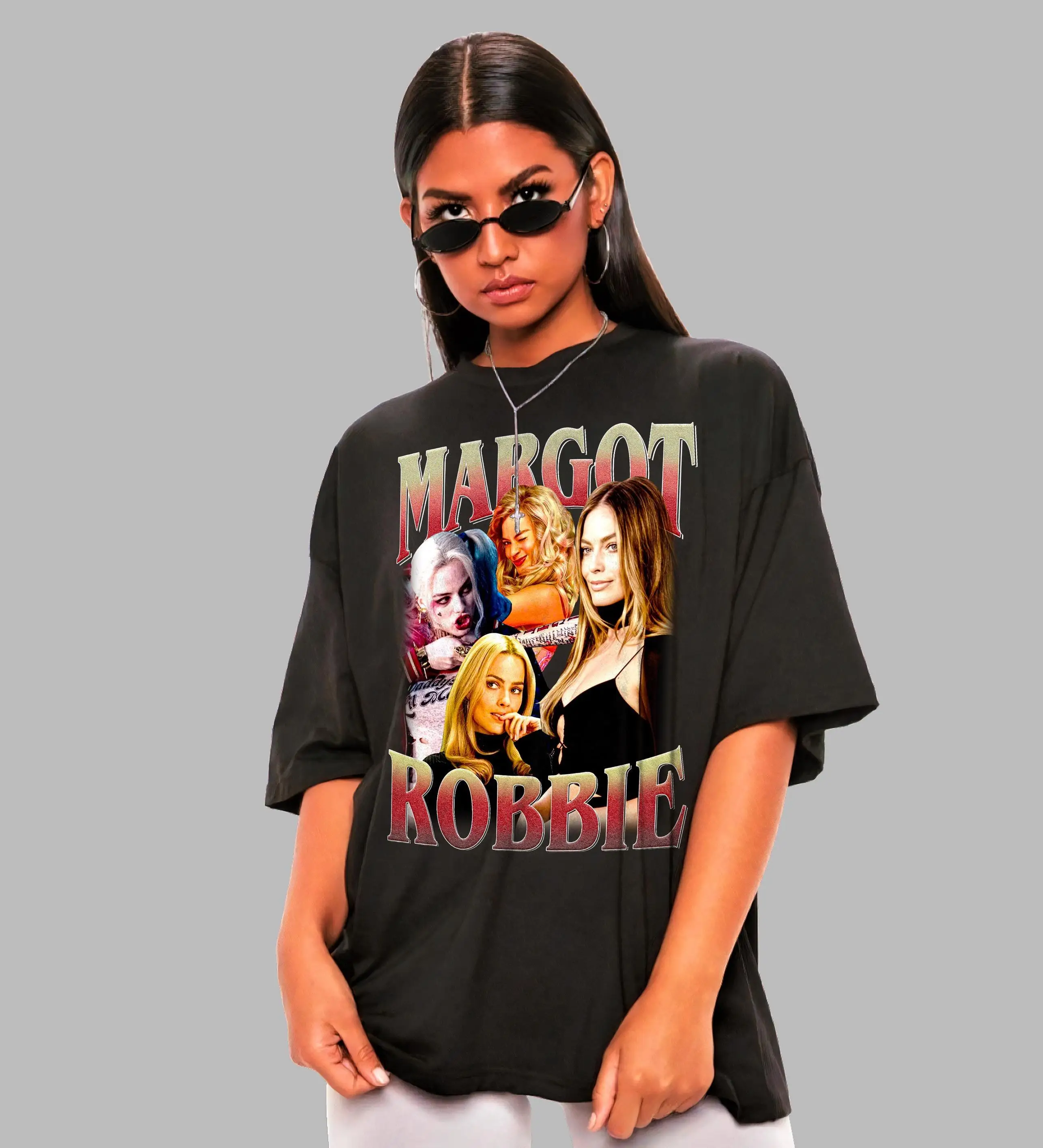 Margot Robbie Graphic Tee  Unisex Cotton T-Shirt Summer Men's and Women's Loose and Breathable T-shirt Top