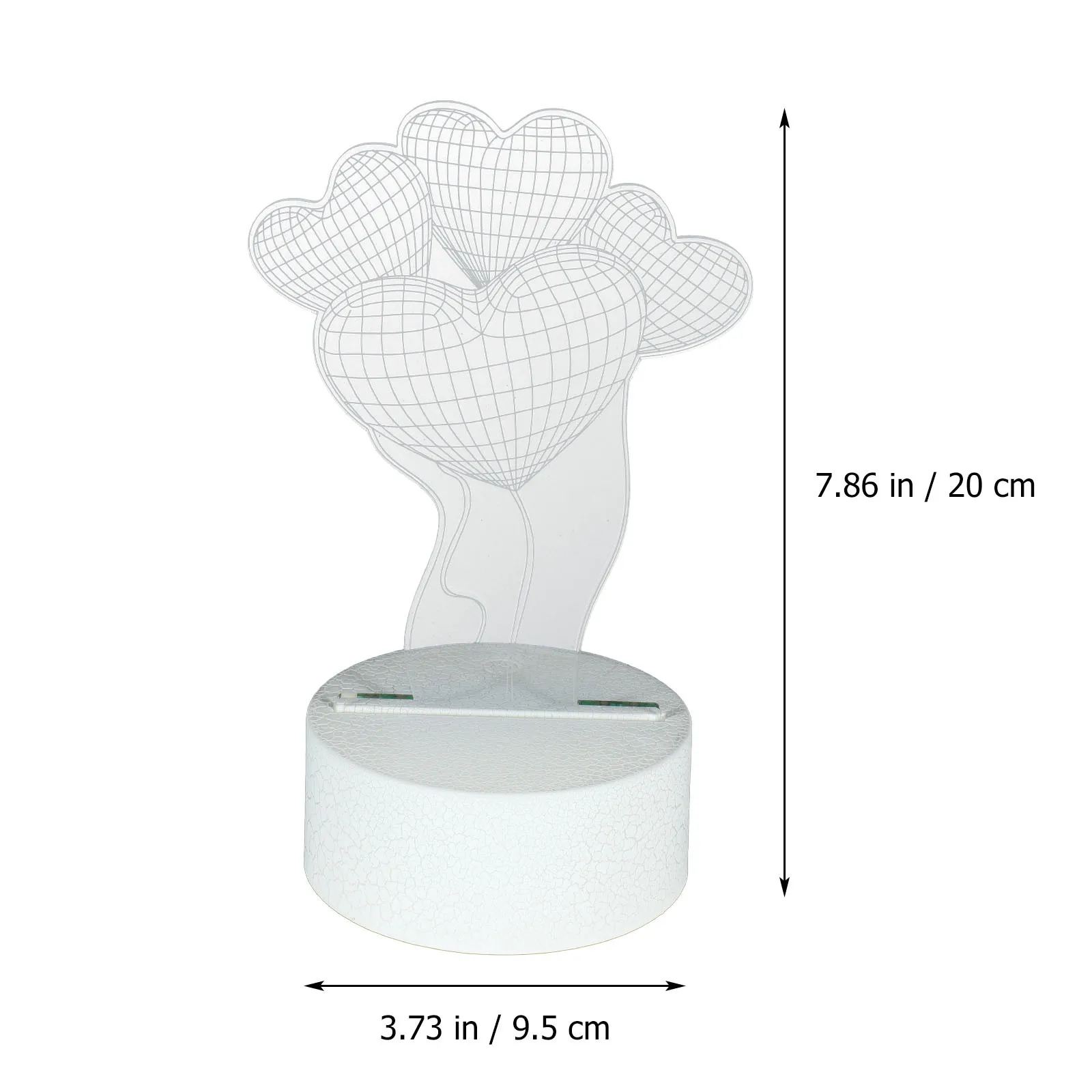 1 مجموعة القلب بالون ثلاثية الأبعاد الجدول مصباح USB متعدد الألوان تغيير ضوء الليل غرفة نوم ديكور هدية القلب مصباح هدية ثلاثية الأبعاد ضوء الليل