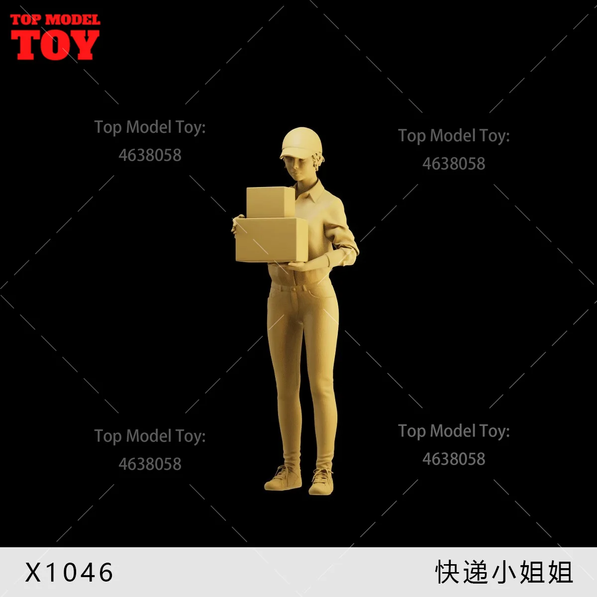 In Stock Unpainted Miniatures 1/64 1/43 1/35 Female Courier Delivery Sister 3D Print Scene Figure Dolls Model For Cars Vehicles