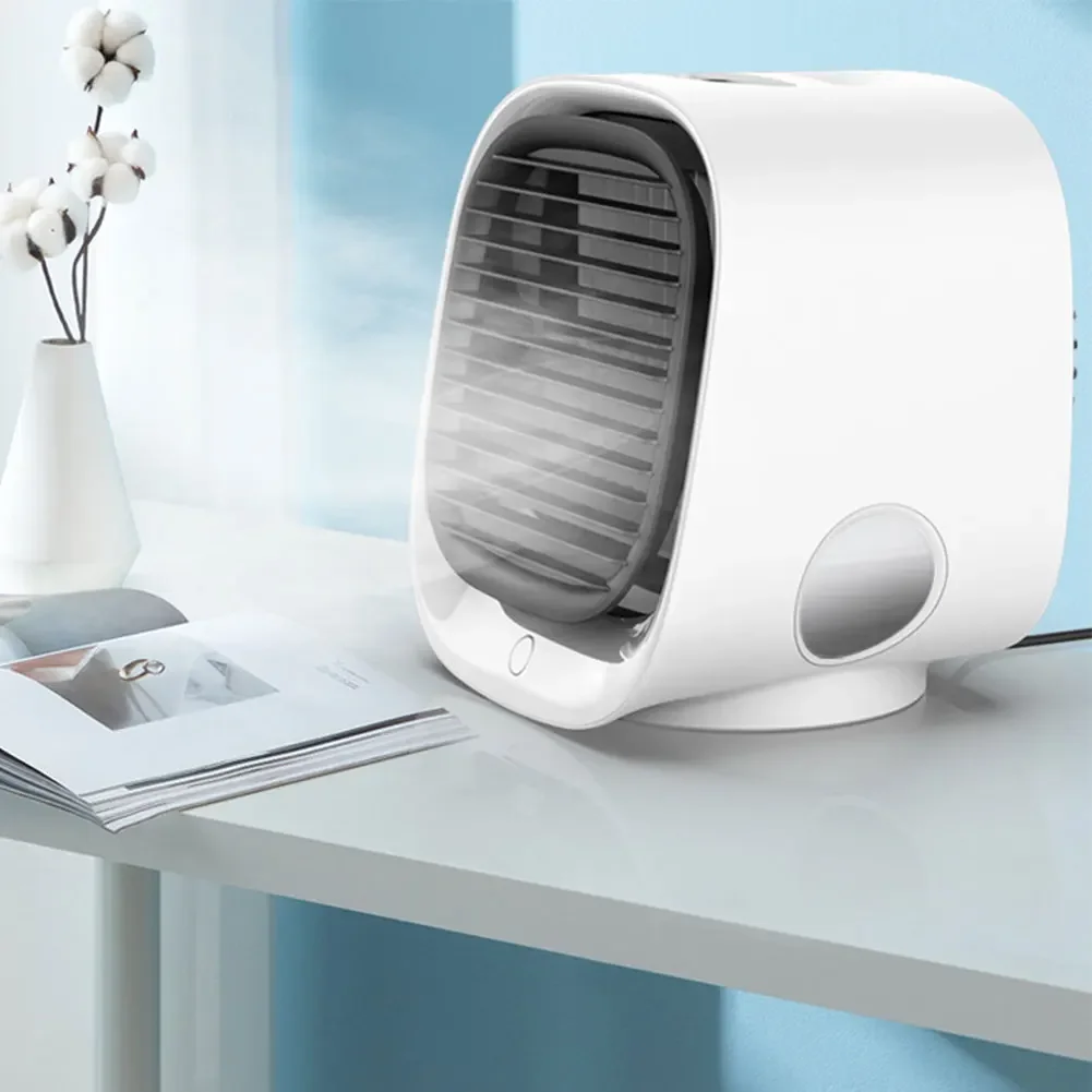 

3-в-1 USB перезаряжаемый воздухоохладитель, 3-скоростной увлажнитель, персональный вентилятор для дома, электрический настольный вентилятор, портативный мини-вентилятор для кондиционера