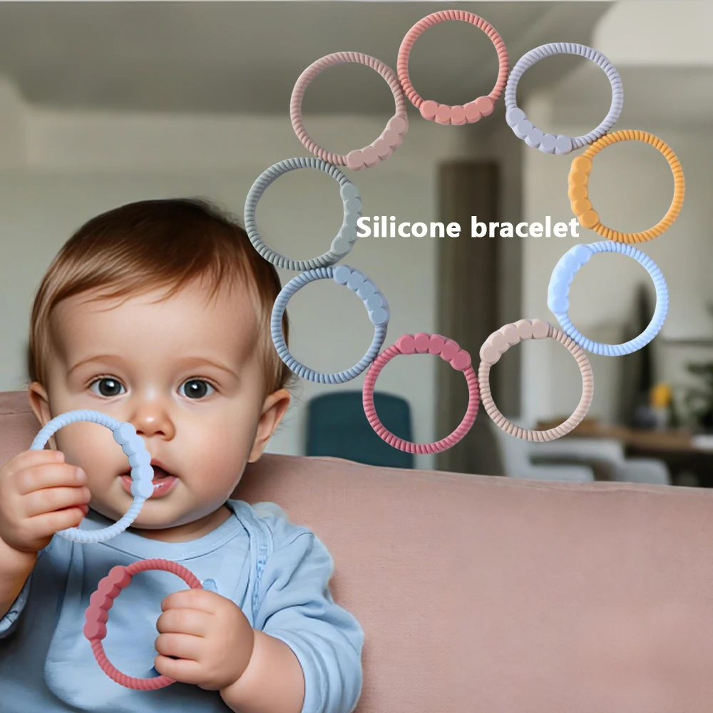 2025 جديد الطفل عضاضة شكل دائري سيليكون عضاضة ألعاب التسنين الأطفال الحسية لغز ألعاب التسنين #1