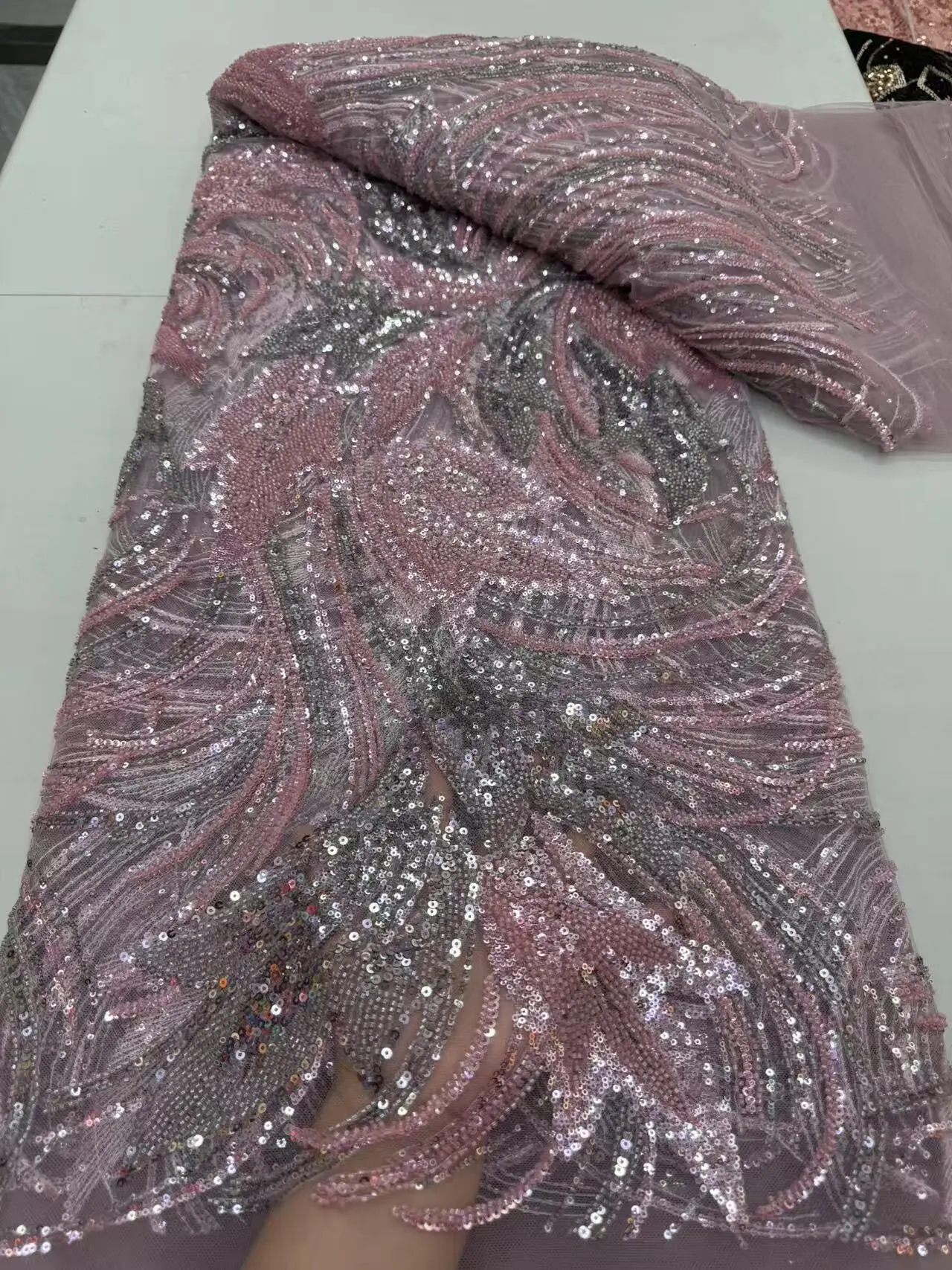 Nigéria sequins Hímzés Tüll csipkével Ablakszövet, Megvarr Ajánló ruhával, gyöngyök Kő báli dresses, Magas minőségű, 5yards, 2025