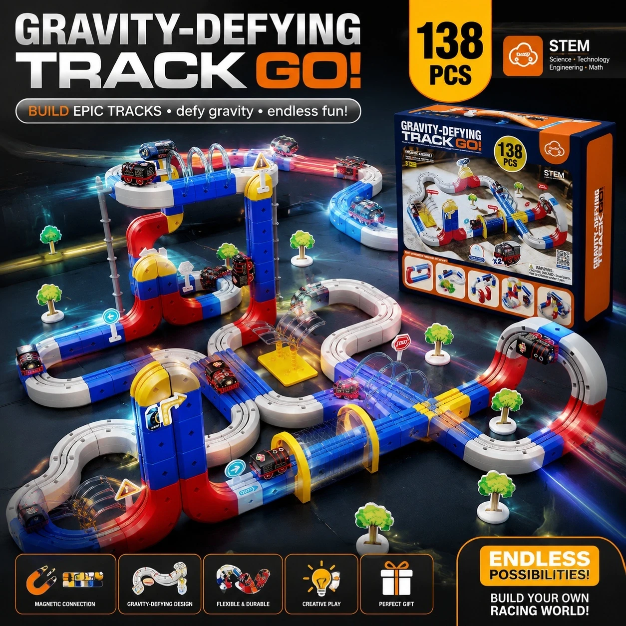 New Anti-Gravity Magnetic Attr - Toy Train Track Set 评论和价格