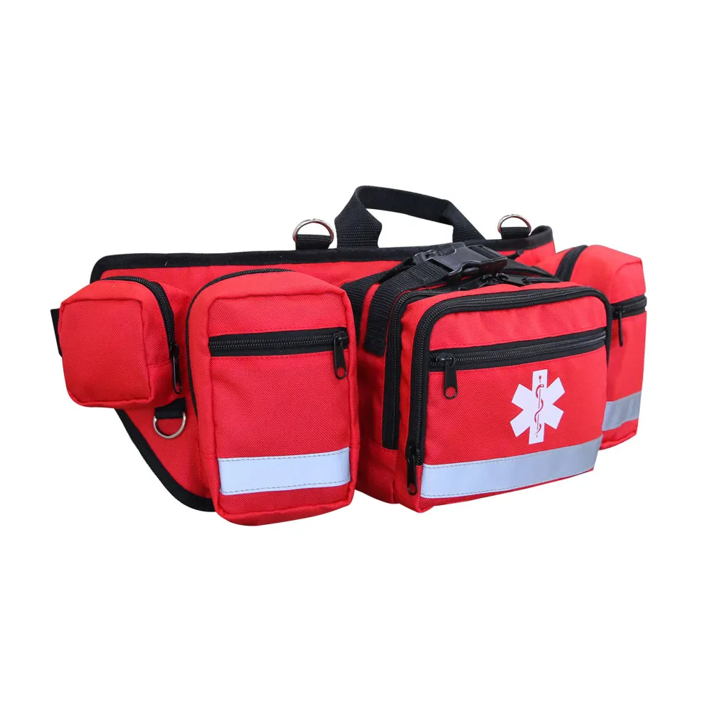 First Aid Fanny Pack Emergency Medical Trauma Bag With Multi Zipper Pocket Waterproof Lifeguard Fanny Pack For Outdoor Camping