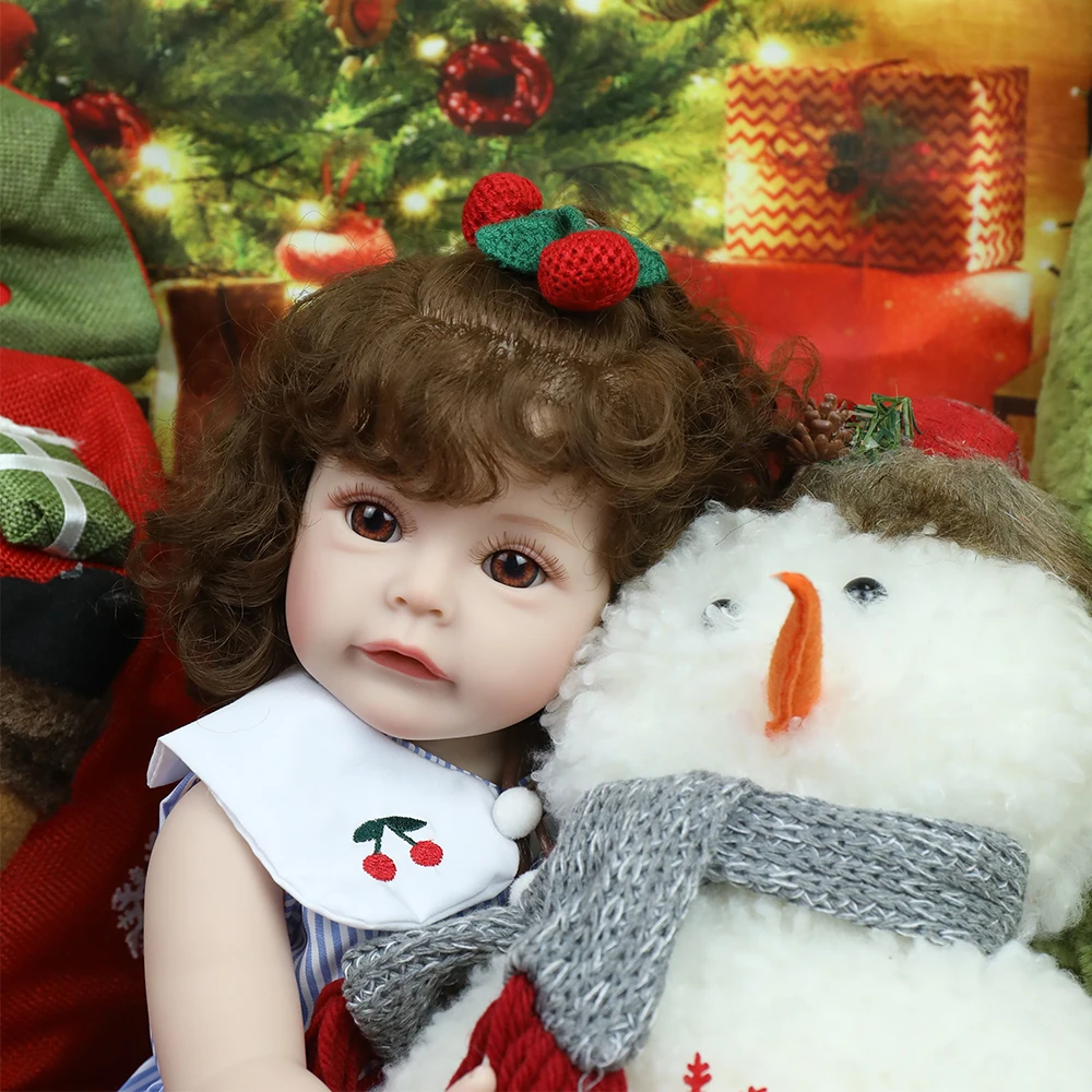 Susu bebê reborn de 18 polegadas com cabelo enraizado artesanal e boneca de toque macio pode brinquedos de banho para crianças melhores presentes de natal