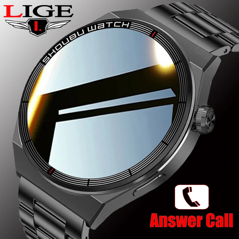 LIGE 2022 Smartwatch AMOLED Men Smart Watch New Bluetooth Calling Wireless Charging Business Clock Fitness Waterproof Smartband