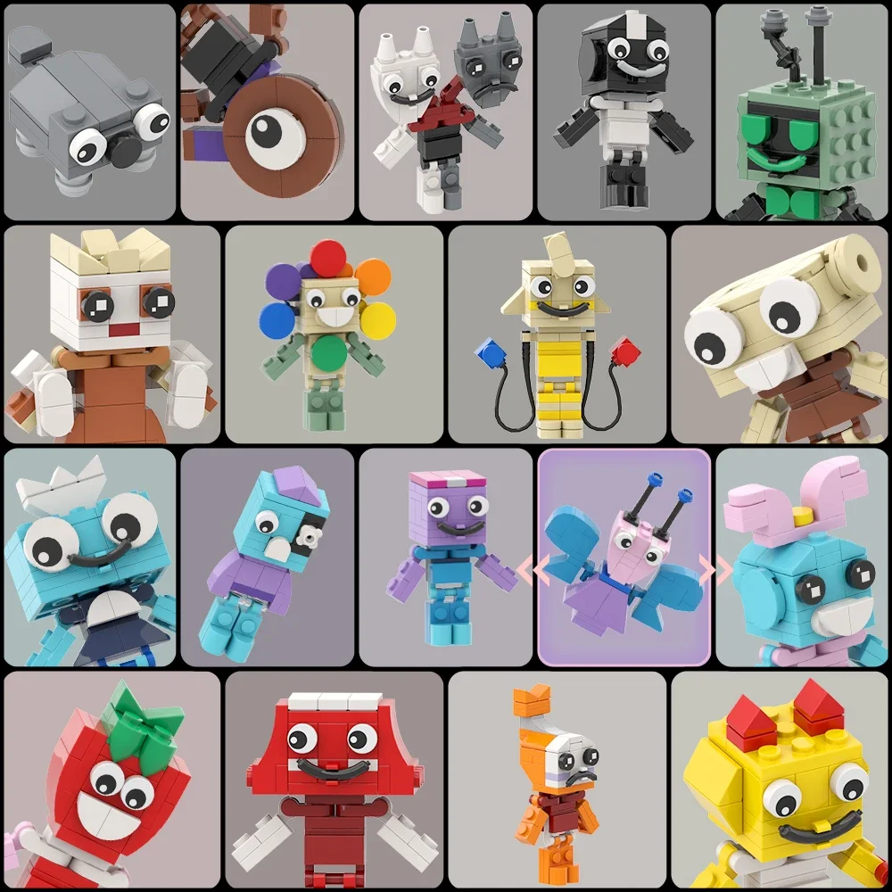 MOC ตัวละครเกม Dandy Brickheads Dandys World Building Blocks Boxten Poppy Brightney Vee Pebble อิฐของเล่นเด็กของขวัญ