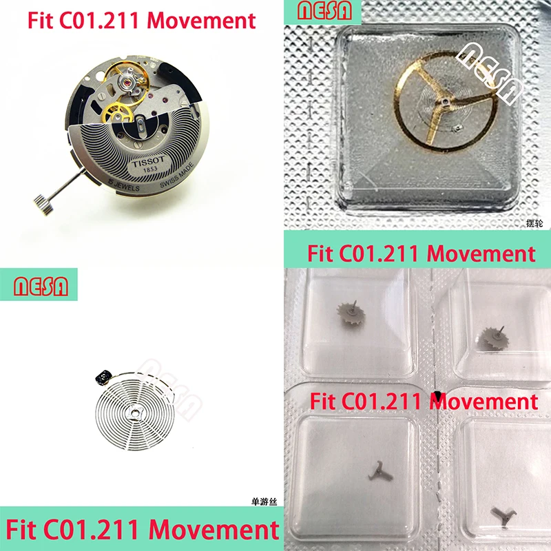 Watch  Repair Part Original ETA C01.211 C07.111 Watch Movement  Accessories Escapement Fork   Gravity Escapemen Wheel Fit 1853