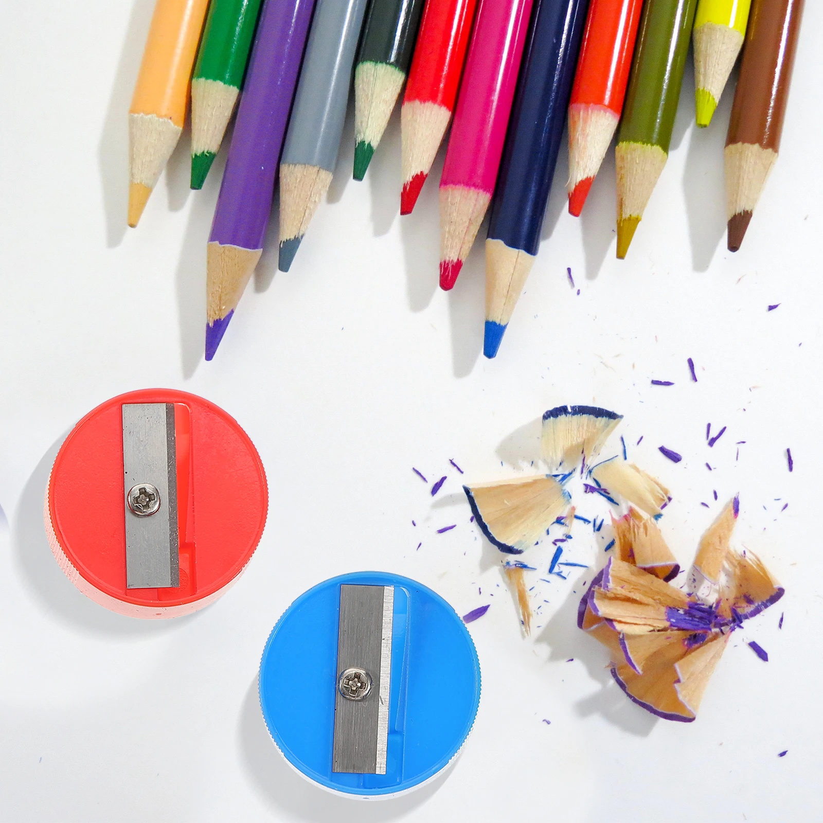 

150pcs Pencil Sharpener Manual Sharpening Tool Bright Color Kids Students Supplies Round Plastic Household Office Sharpeners