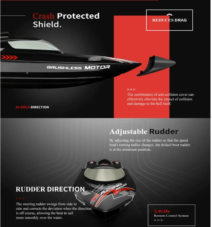 Wltoys Wl916 Wl917 Wl915 Rc Boot 2.4Ghz 55 Km/h Borstelloze Raceboot Model Afstandsbediening Speedboot Kinderen Rc Speelgoed
