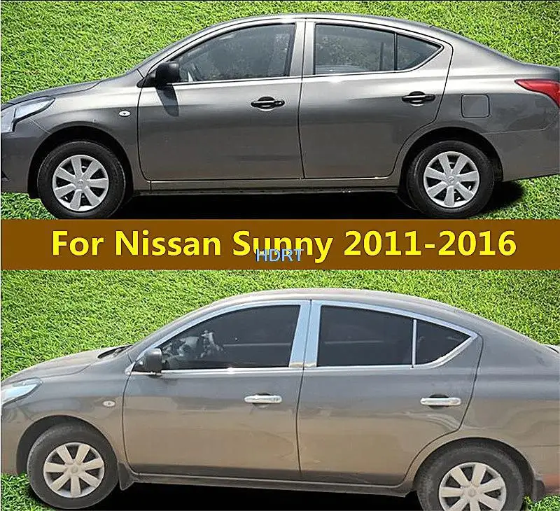 

Car Style B C Pillar Middle Central Column Window Trim Stainless steel Decoration Strip Sticker For Nissan Sunny Versa 2011-2016