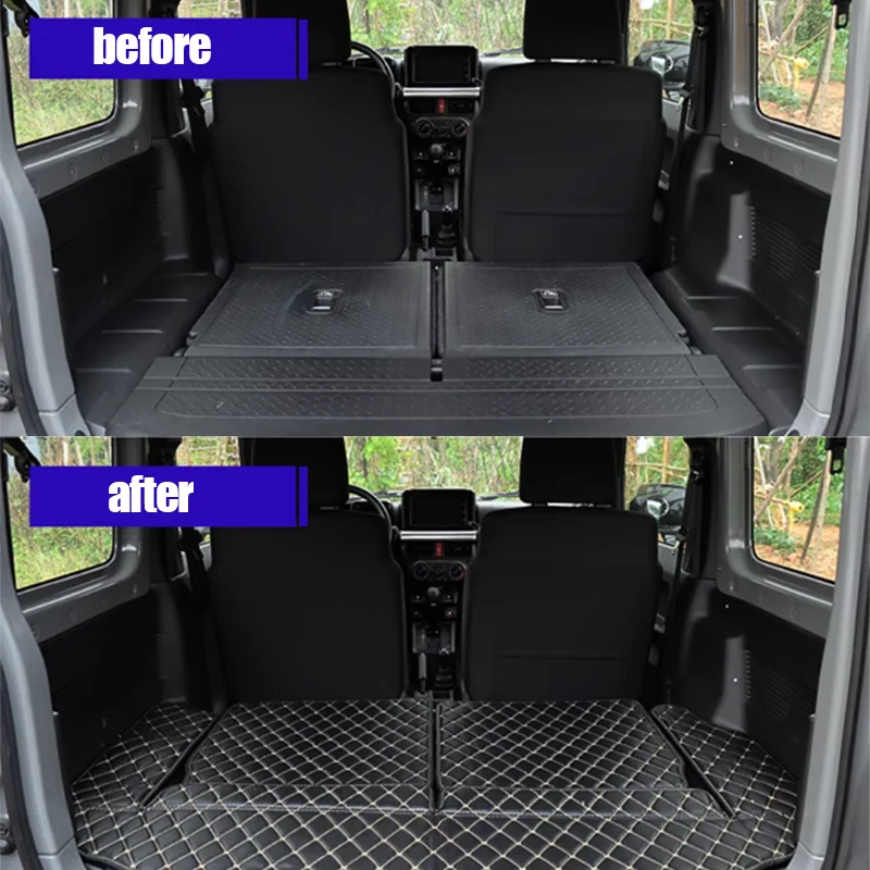 For Suzuki Jimny JB64 JB74 2019-2025 Leather Car Trunk Mat Waterproof Mats Cargo Liner boot Carpet Interior Car Accessories - Image 2