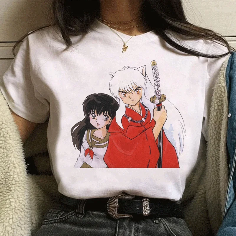 Japanese Anime Cartoon Funny Inuyasha Harajuku Vintage Ropa De Mujer 2021 Kawaii Graphic Shirt Women Clothing Streetwear