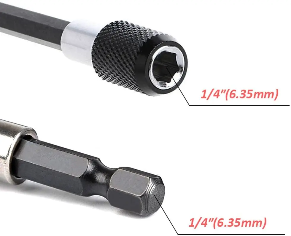 3 Chiếc 1/4 Inch Chuôi Lục Giác Nhanh Chóng Phát Hành Từ Vít Giá Đỡ Nối Dài Chuck Adapter Loại Hạt Cầm Tay Ổ 60/ 100/ 150Mm