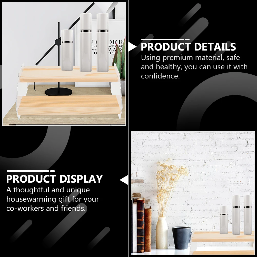 

Multi Function Wooden Acrylic Dessert Display Rack Multi Tier Storage Shelf For Home Office Restaurant Use