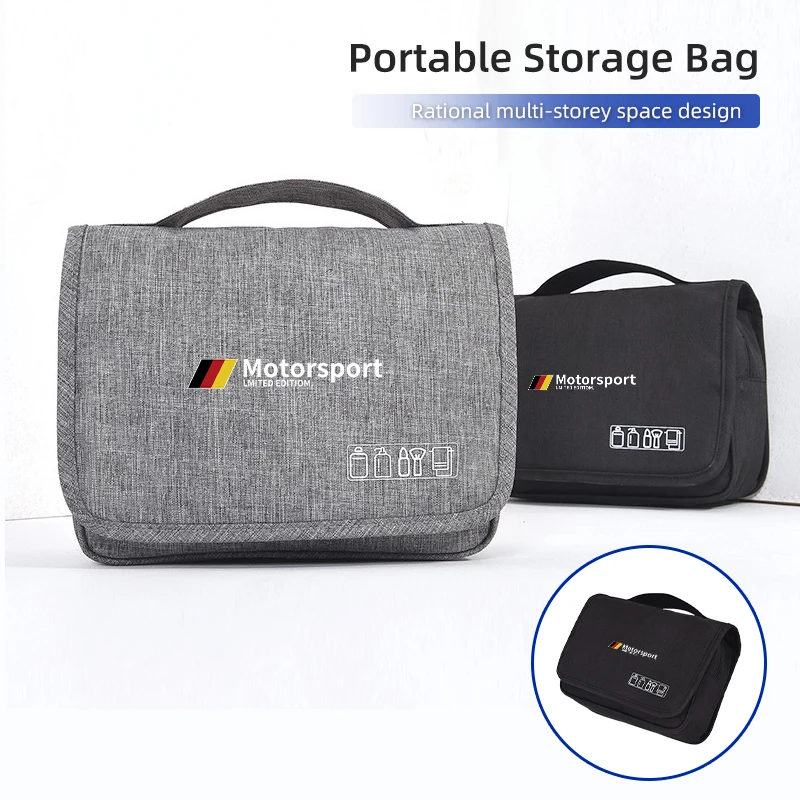 

Car LOGO Portable Toiletry Washbag Waterproof Travel Women Cosmetic Storage Bag For BMW Motorsport X1 X3 X5 E39 E46 E90 F20 E60
