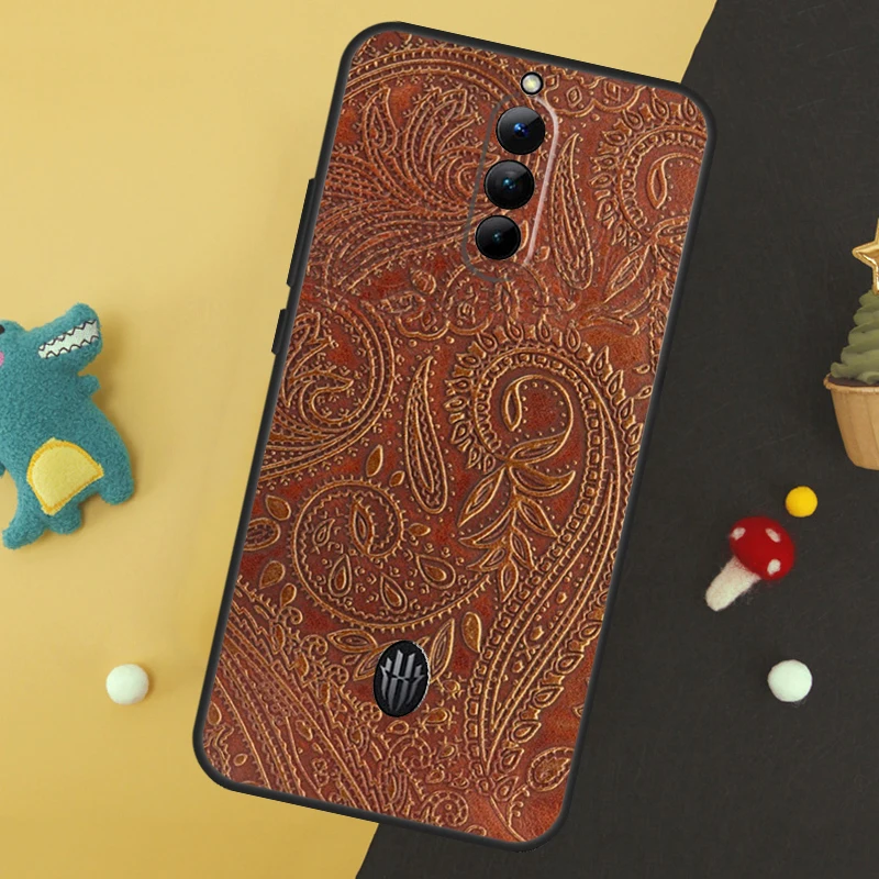 Brown Hand Tooled Western Phone Case For ZTE Nubia Red Magic 9 8 8S Pro Plus 5S 6R 5G 6 7 6S 7S Pro Protective Cover image 5